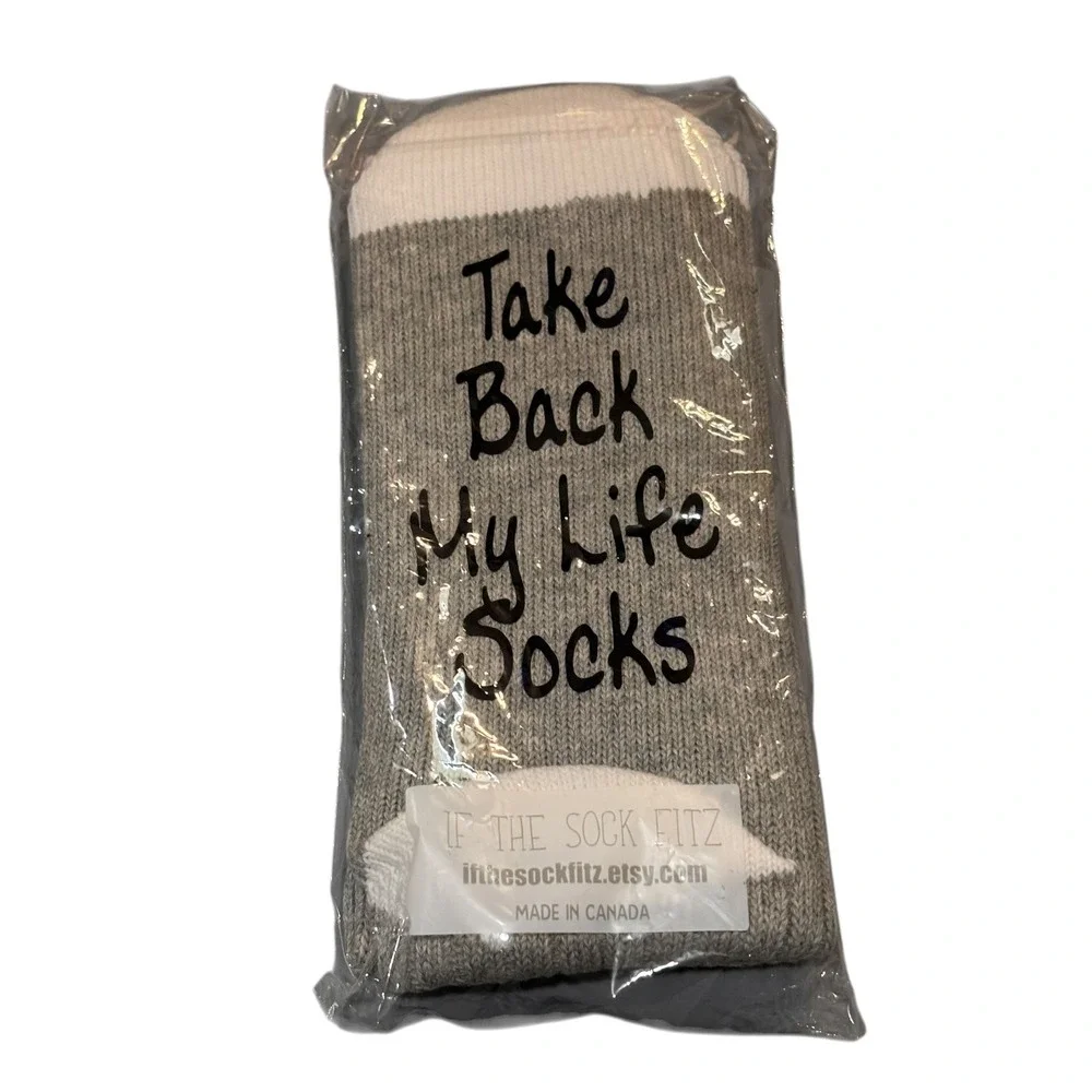 If The Sock Fitz Grey White Fight Socks Take Back My Life Motivational